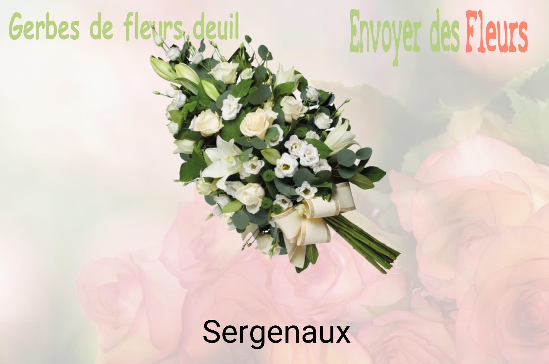 Gerbe de fleurs de deuil livrée à Sergenaux